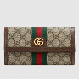 Gucci Ophidia Continental Wallet in Beige GG Supreme Canvas