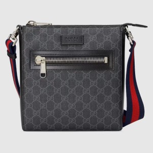 Gucci Small Messenger Bag in Black GG Supreme Canvas