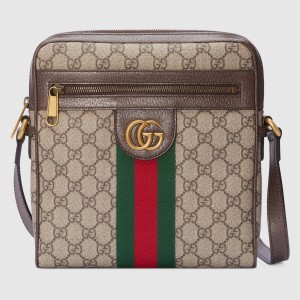 Gucci Ophidia Small Messenger Bag in Beige GG Supreme Canvas