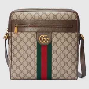 Gucci Ophidia Medium Messenger Bag in Beige GG Supreme Canvas