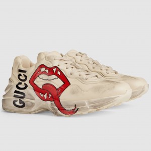 Gucci Women's Rhyton Sneakers with Mouth Print