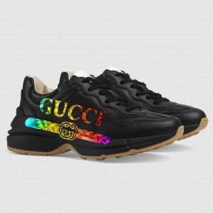 Gucci Women's Rhyton Sneakers with Iridescent Gucci Logo