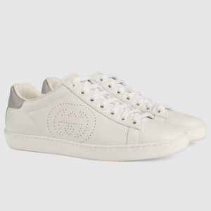 Gucci Women's Ace Sneakers in White Leather with Interlocking G