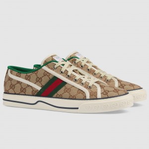 Gucci Men's Tennis 1977 Sneakers in Beige GG canvas