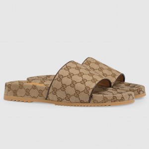 Gucci Men's Slides Sandals in Original GG Canvas