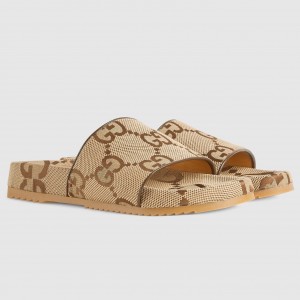 Gucci Men's Slides Sandals in Maxi GG Canvas