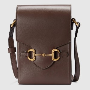 Gucci Horsebit 1955 Mini Bag in Brown Calfskin