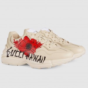 Gucci Women's Rhyton Sneakers with Hawaii Print