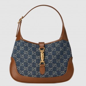 Gucci Jackie 1961 Small Hobo Bag in GG Jacquard Denim