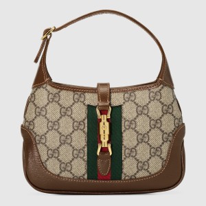 Gucci Jackie 1961 Mini Hobo Bag in Beige GG Supreme Canvas