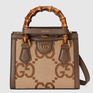 Gucci Diana Mini Tote Bag in Jumbo GG Canvas