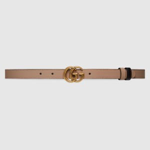 Gucci GG Marmont Reversible Belt 20MM in Pink/Black Leather