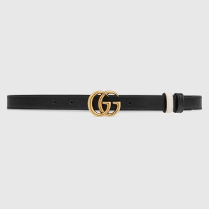 Gucci GG Marmont Reversible Belt 20MM in Black/White Leather