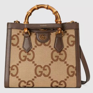 Gucci Diana Small Tote Bag in Jumbo GG Canvas