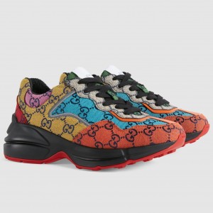 Gucci Women's Rhyton Sneakers In Multicolor GG Canvas