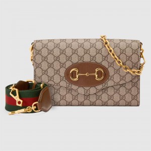 Gucci Horsebit 1955 Small Bag in Beige GG Supreme Canvas