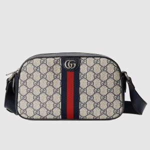 Gucci Ophidia GG Camera Bag in Blue Supreme Canvas