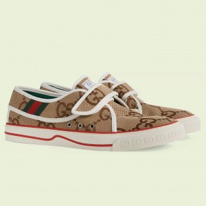 Gucci Men's Tennis 1977 Jumbo GG Sneakers with Velcro Closure