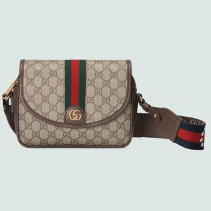 Gucci Ophidia GG Small Shoulder Bag in Beige Supreme Canvas