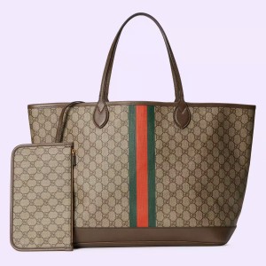 Gucci Ophidia GG Large Tote Bag in Beige GG Supreme Canvas