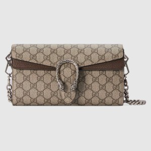 Gucci Dionysus Small Shoulder Bag with Chain in Beige GG Canvas 