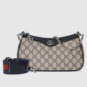Gucci Ophidia GG Small Handbag in Blue GG Supreme Canvas