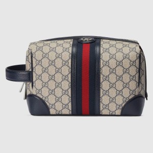Gucci Savoy Toiletry Case in Blue GG Supreme Canvas
