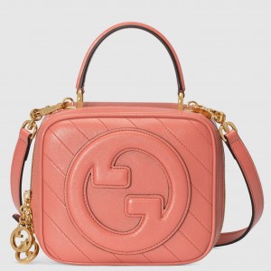 Gucci Blondie Mini Top Handle Bag in Pink Leather