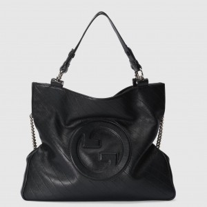 Gucci Blondie Medium Tote Bag in Black Calfskin