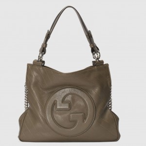 Gucci Blondie Small Tote Bag in Taupe Calfskin