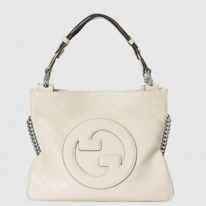 Gucci Blondie Small Tote Bag in White Calfskin