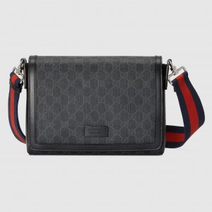 Gucci Messenger Bag in Black GG Supreme Canvas