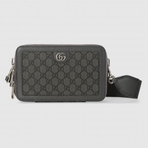 Gucci Men's Ophidia GG Mini Bag in Grey GG Supreme Canvas