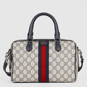 Gucci Ophidia GG Small Top Handle Bag in Blue GG Canvas