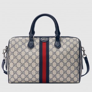 Gucci Ophidia GG Medium Top Handle Bag in Blue GG Canvas