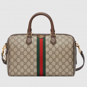 Gucci Ophidia GG Medium Top Handle Bag in Beige GG Canvas