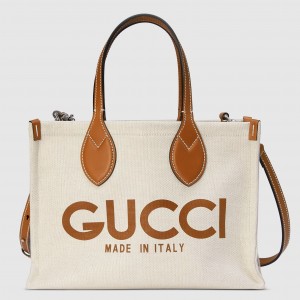 Gucci Mini Reversible Tote Bag in Canvas with Brown Gucci Print