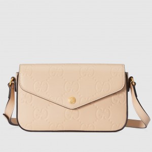 Gucci Super Mini Shoulder Bag in Light Beige GG Leather