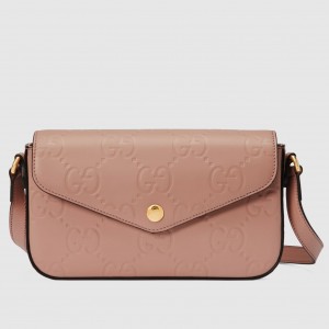 Gucci Super Mini Shoulder Bag in Rose Beige GG Leather