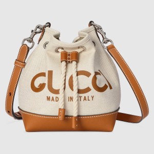 Gucci Mini Drawstring Bag in Canvas with Gucci Print