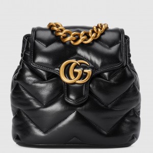Gucci GG Marmont Mini Backpack in Black Matelasse Leather