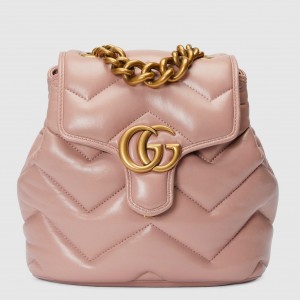 Gucci GG Marmont Mini Backpack in Rose Beige Matelasse Leather