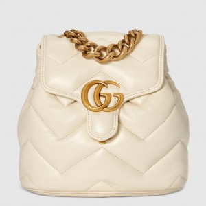 Gucci GG Marmont Mini Backpack in White Matelasse Leather