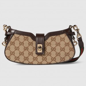 Gucci Moon Side Mini Shoulder Bag in Beige Original GG Canvas