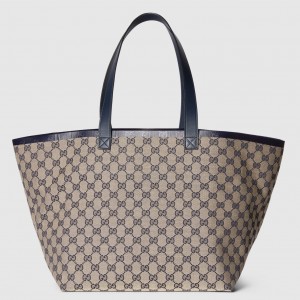 Gucci Totissima Medium Tote Bag in Blue Original GG Canvas