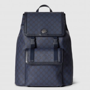 Gucci Ophidia GG Large Backpack in Blue GG Supreme Canvas