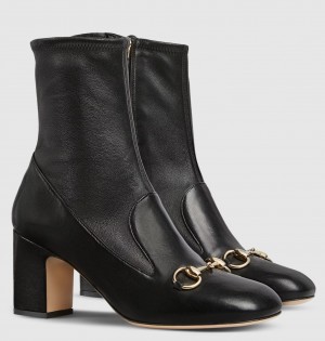 Gucci Horsebit Ankle Boots 75mm in Black Leather