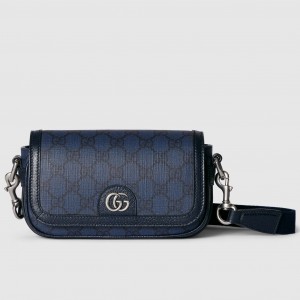 Gucci Ophidia Super Mini Cross-body Bag in Blue GG Supreme Canvas