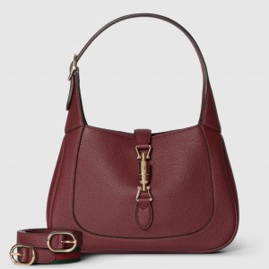 Gucci Jackie 1961 Small Shoulder Bag in Bordeaux Grained Calfskin