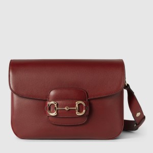 Gucci Horsebit 1955 Soft Small Shoulder Bag in Red Calfskin